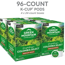 Green Mountain Coffee Roasters® Single-Serve Coffee K-Cup® Pods, Colombia Select Coffee, 96 Count, 4 Boxes of 24