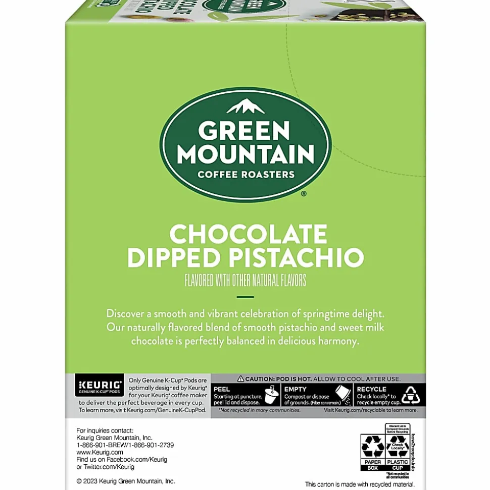 Green Mountain Coffee Roasters® Chocolate Dipped Pistachio Flavored Coffee, Single Serve K-Cup Pods, 24 Count