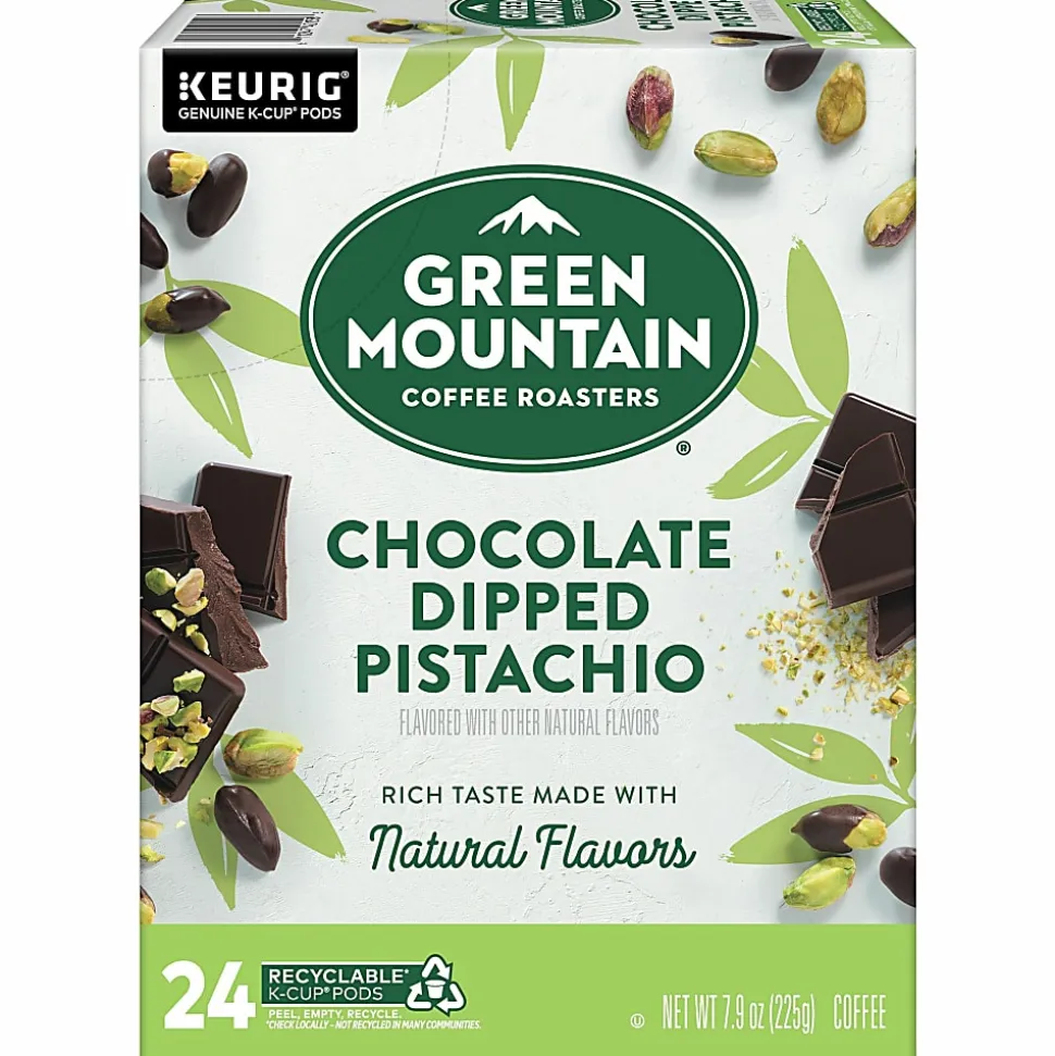 Green Mountain Coffee Roasters® Chocolate Dipped Pistachio Flavored Coffee, Single Serve K-Cup Pods, 24 Count