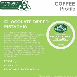 Green Mountain Coffee Roasters® Chocolate Dipped Pistachio Flavored Coffee, Single Serve K-Cup Pods, 24 Count