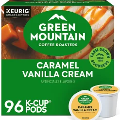 Green Mountain Coffee RoastersĀ® Single-Serve Coffee K-CupĀ®, Caramel Vanilla, Carton Of 96, 4 Boxes of 24 pods