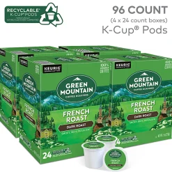 Green Mountain Coffee Roasters French Roast Keurig K-Cup Pods, Dark Roast Coffee, 96 Count (4 Packs of 24)