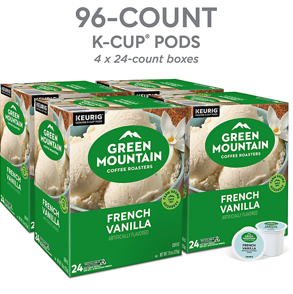 Green Mountain Coffee Roasters® Single-Serve Coffee K-Cup®, French Vanilla, 96 Count (4 Packs of 24)
