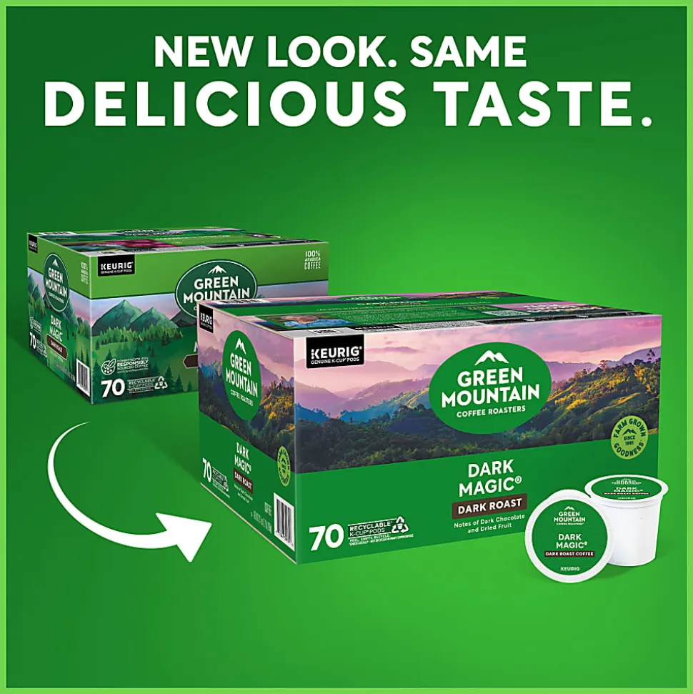 Green Mountain Coffee Roasters Dark Magic Keurig Single-Serve K-Cup Pods, Dark Roast Coffee 70 Count