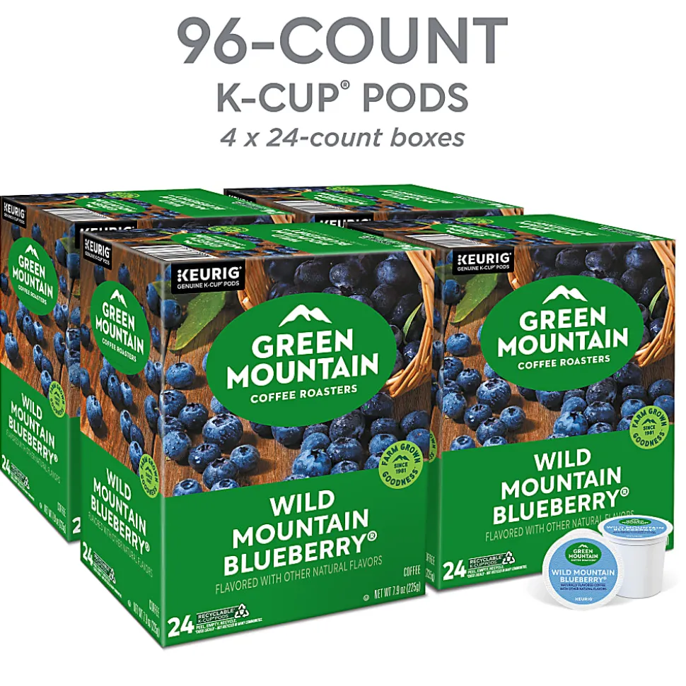 Green Mountain Coffee Roasters Wild Mountain Blueberry Keurig Single-Serve K-Cup Pods, Light Roast, 96 Count (4 Packs of 24)