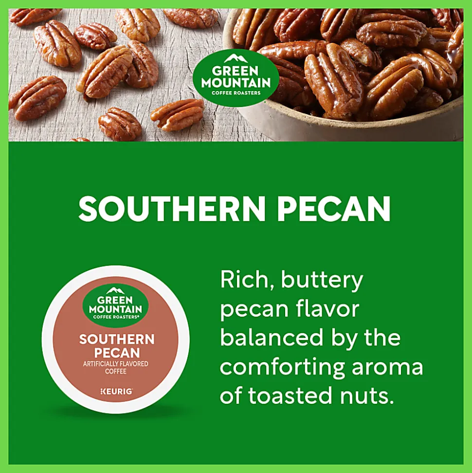 Green Mountain Coffee Roasters Southern Pecan Keurig Single-Serve K-Cup Pods, Light Roast, 24 Pods Per Pack, Case Of 4 Packs
