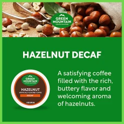 Green Mountain Coffee Roasters Hazelnut Decaf Coffee, Keurig Single-Serve K-Cup Pods, Light Roast, 24 Count