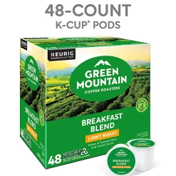 Green Mountain Coffee Roasters® Single-Serve Coffee K-Cup® Pods, Breakfast Blend, Box Of 48