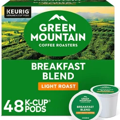 Green Mountain Coffee Roasters® Single-Serve Coffee K-Cup® Pods, Breakfast Blend, Box Of 48