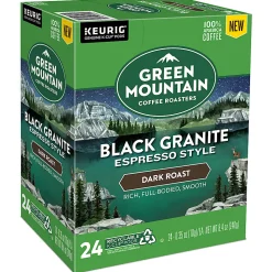 Green Mountain Coffee® Single-Serve Coffee K-Cup®, Black Granite Espresso, Carton Of 24 Pods