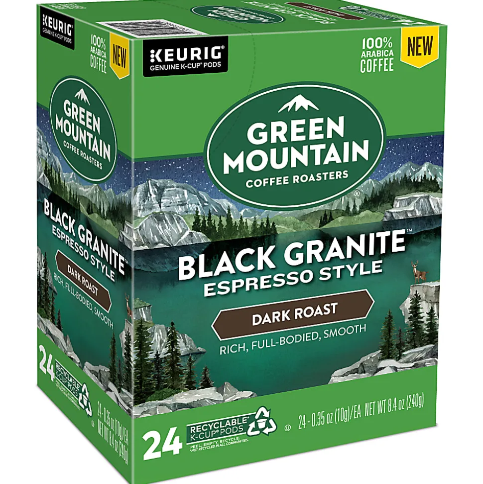 Green Mountain Coffee® Single-Serve Coffee K-Cup®, Black Granite Espresso, Carton Of 24 Pods