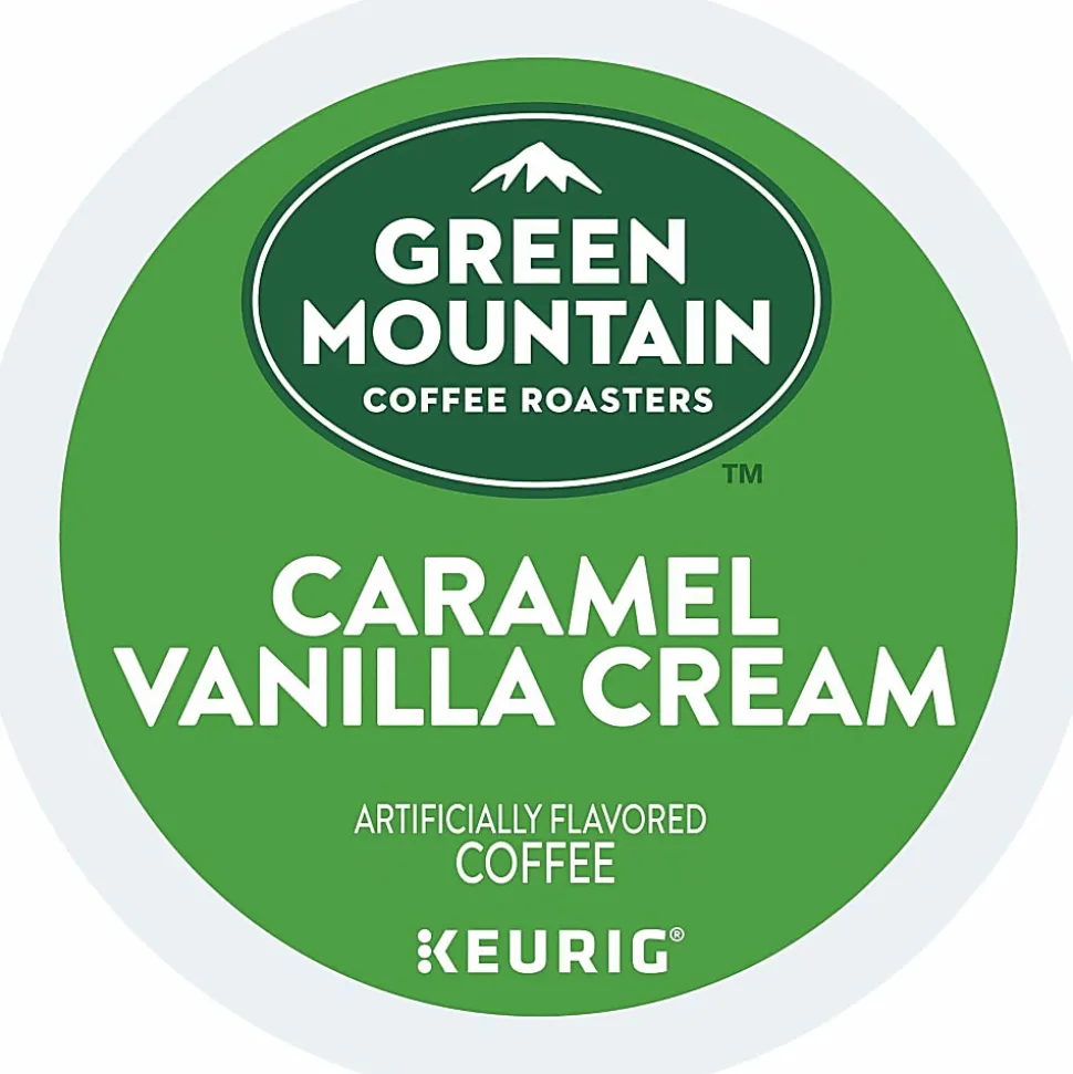 Green Mountain Coffee® Single-Serve Coffee K-Cup®, Caramel Vanilla Cream, Carton Of 96, 4 x 24 Per Box