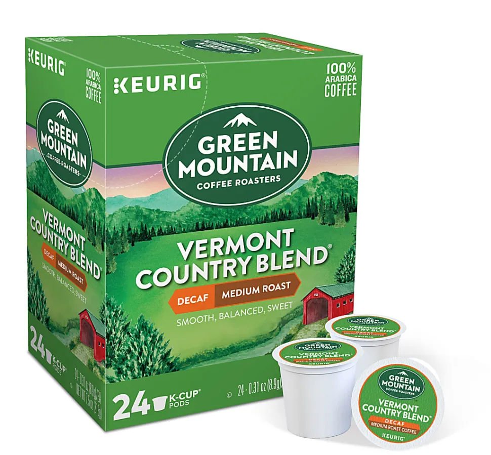 Green Mountain Coffee® Single-Serve Coffee K-Cup® Pods, Decaffeinated, Vermont Country Blend®, Carton Of 24