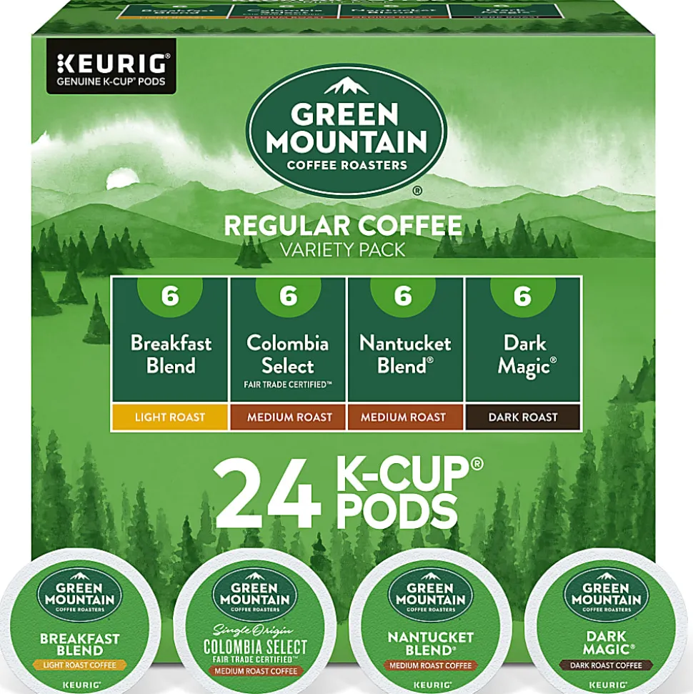 Green Mountain Coffee® Single-Serve Coffee K-Cup®, Regular Variety Pack, Carton Of 24