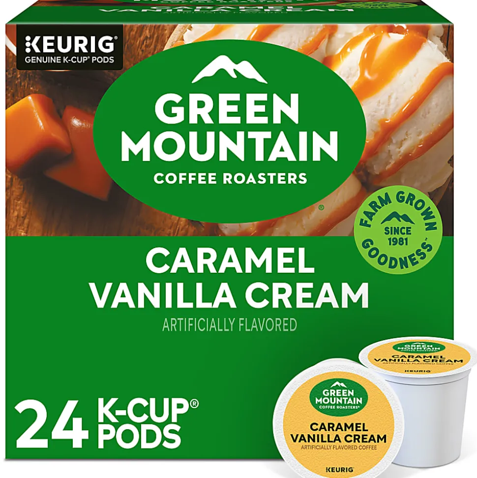 Green Mountain Coffee® Single-Serve Coffee K-Cup® Pods, Caramel Vanilla Cream, Carton Of 24