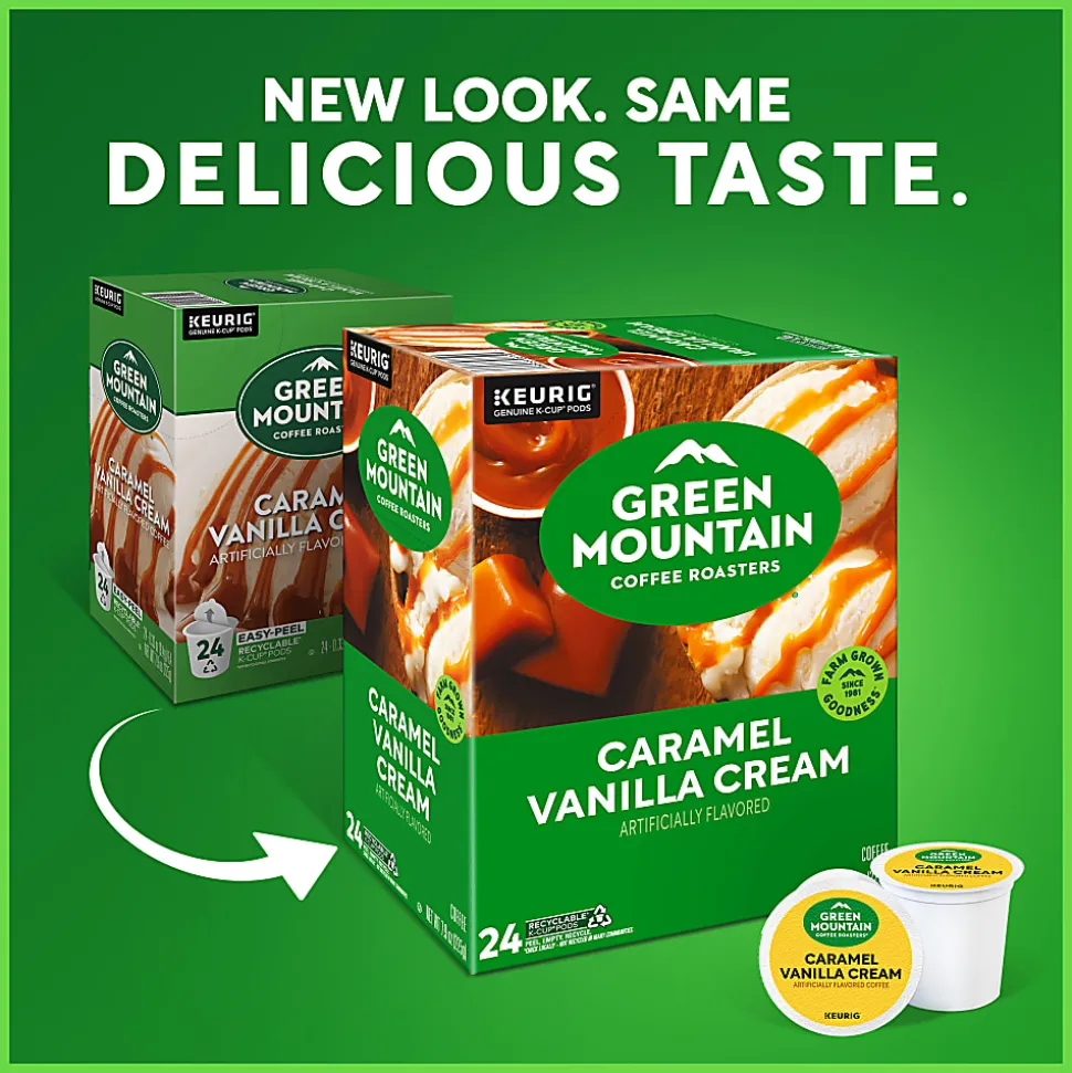 Green Mountain Coffee® Single-Serve Coffee K-Cup® Pods, Caramel Vanilla Cream, Carton Of 24