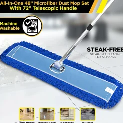 Gritt Commercial All-In-One Microfiber Dust Mop Set With 72