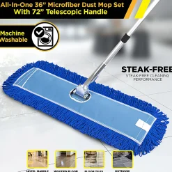 Gritt Commercial All-In-One Microfiber Dust Mop Set With 72