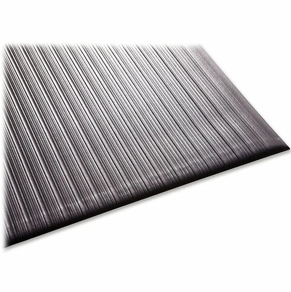 Guardian Floor Protection Air Step Anti-Fatigue Mat - Indoor - 60" Length x 36" Width x 0.37" Thickness - Polypropylene - Black