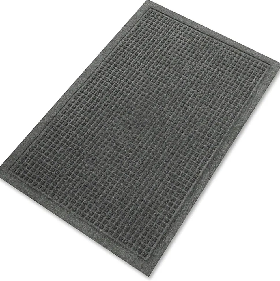 Guardian Floor Protection EcoGuard Floor Mat - Indoor, Outdoor, Carpeted Floor, Hard Floor - 36" x 24"- Rectangular - Rubber - Charcoal - 1 Each