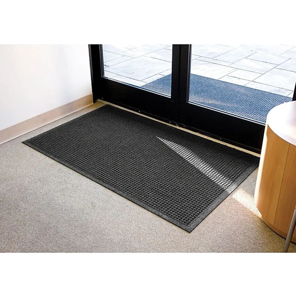Guardian Floor Protection EcoGuard Floor Mat - Indoor, Outdoor, Carpeted Floor, Hard Floor - 36" x 24"- Rectangular - Rubber - Charcoal - 1 Each