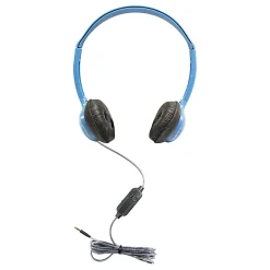 HamiltonBuhl™ MS2-AMV Personal On-Ear Headphones With In-Line Microphone And TRRS Plug, Blue/Black