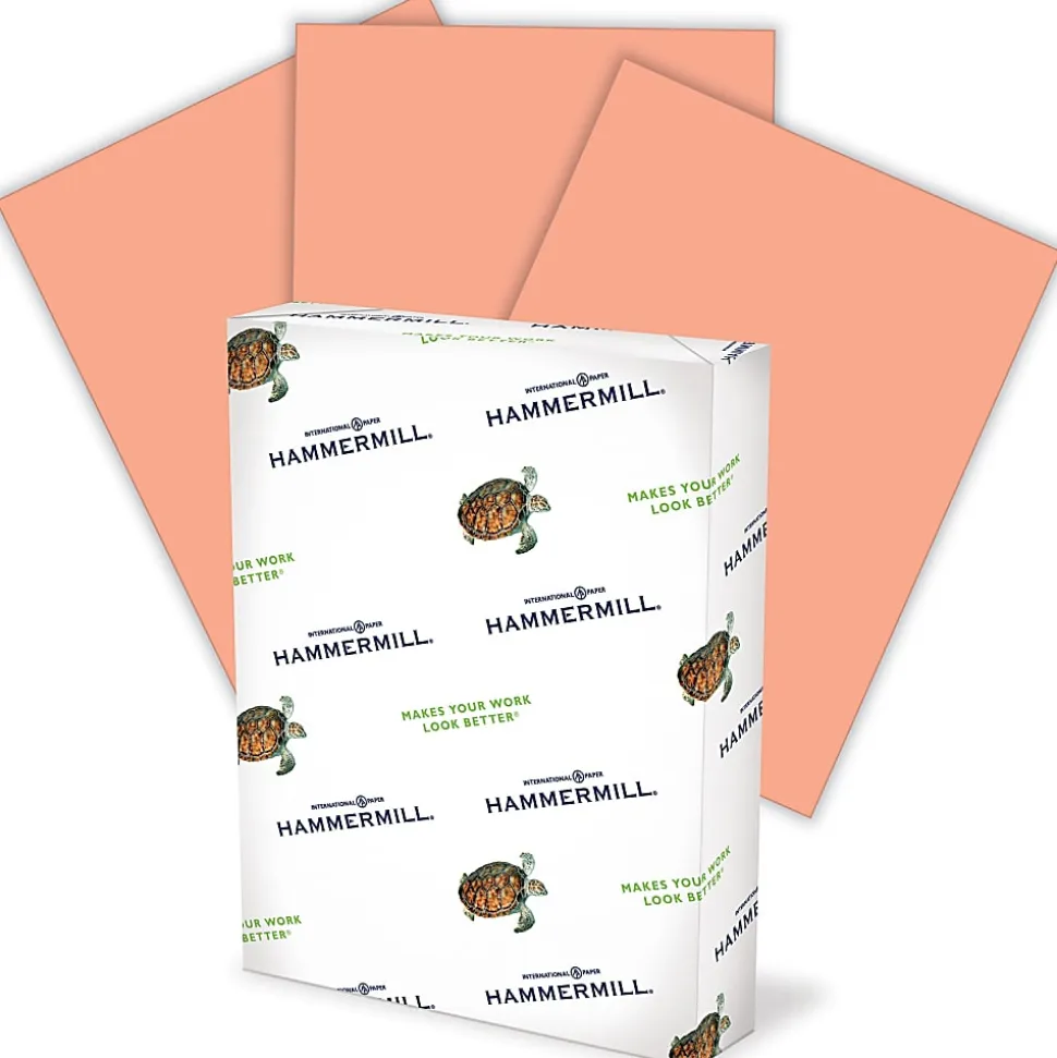 Hammermill® Colors Color Multi-Use Printer & Copy Paper, 10 Reams, Salmon, Letter (8.5" x 11"), 5000 Sheets Per Case, 20 Lb