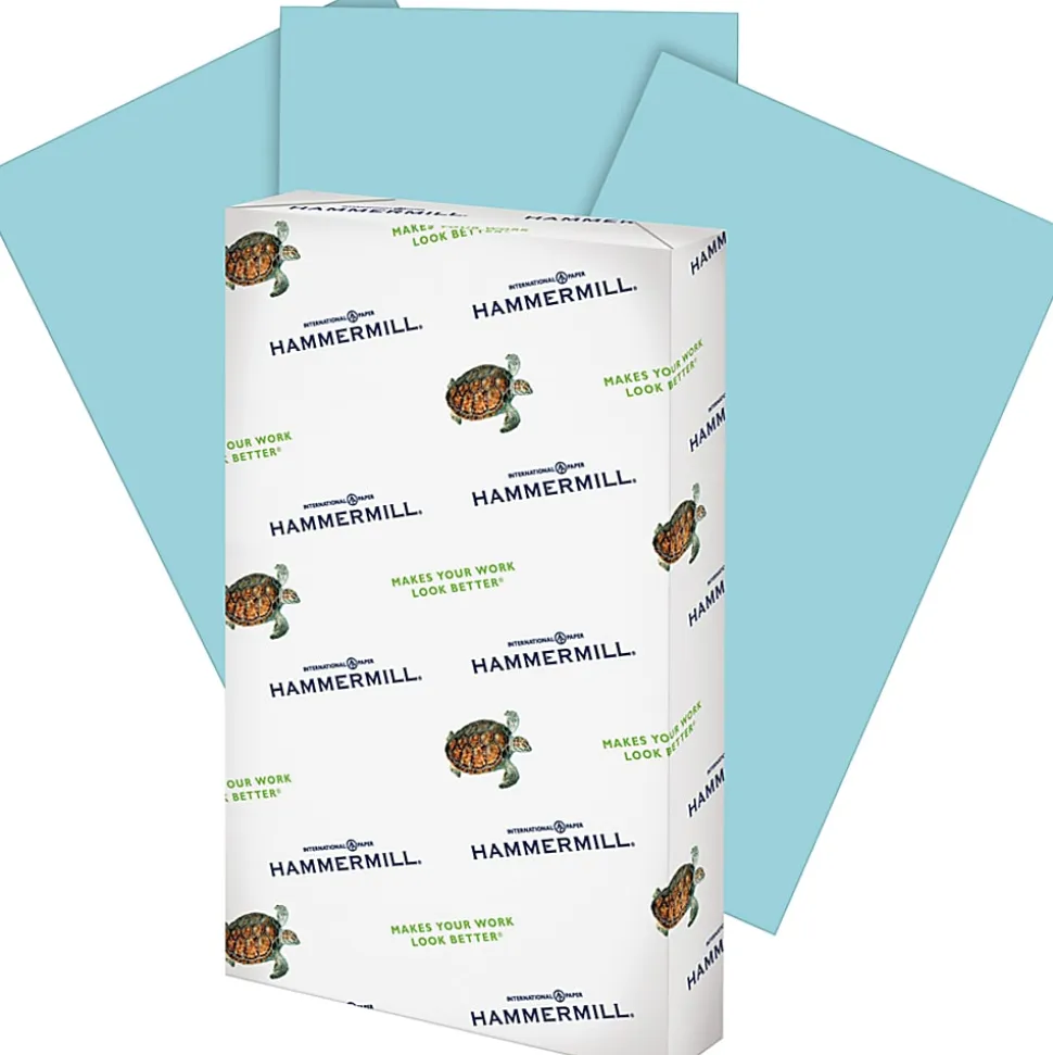 Hammermill® Colors Printer & Copy Paper, 10 Reams, Blue, Legal (8.5" x 14"), 5000 Sheets Per Case, 20 Lb