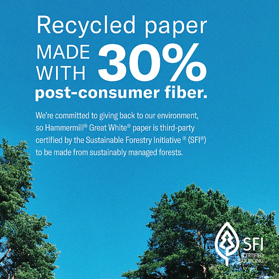 Hammermill® Great White Printer & Copy Paper, 400 Reams, White, Letter (8.5" x 11"), 200000 Sheets Per Pallet, 20 Lb, 92 Brightness