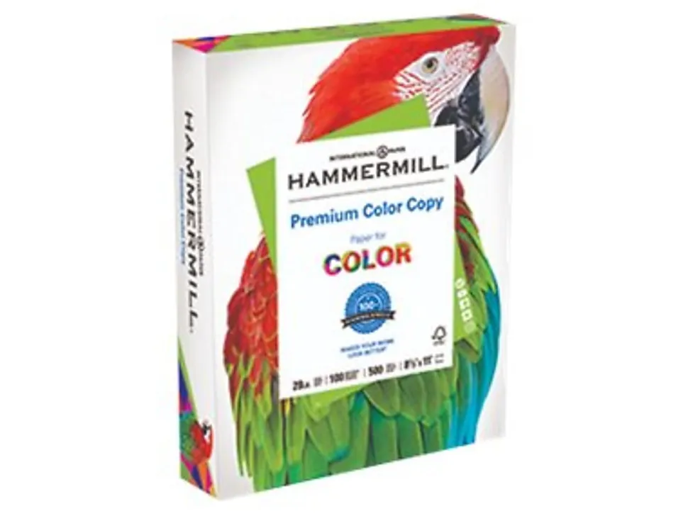 Hammermill® Premium Color Multi-Use Printer & Copy Paper, 5 Reams, Photo White, Letter (8.5" x 11"), 2500 Sheets Per Case, 28 Lb, 100 Brightness