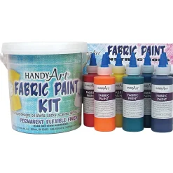 Handy Art® Fabric Paint, Assorted Colors, 4 Oz, Pack Of 9