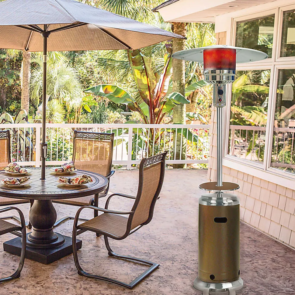 Hanover 12020 Watts Propane Patio Heater, 88.23"H x 17.83"W, Bronze & Stainless Steel