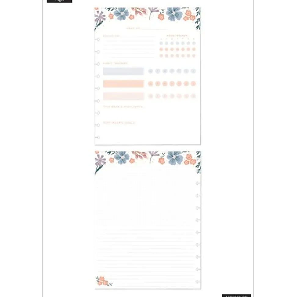 Happy Planner Big Filler Paper, 8-1/2" x 11", 40 Sheets, Florals