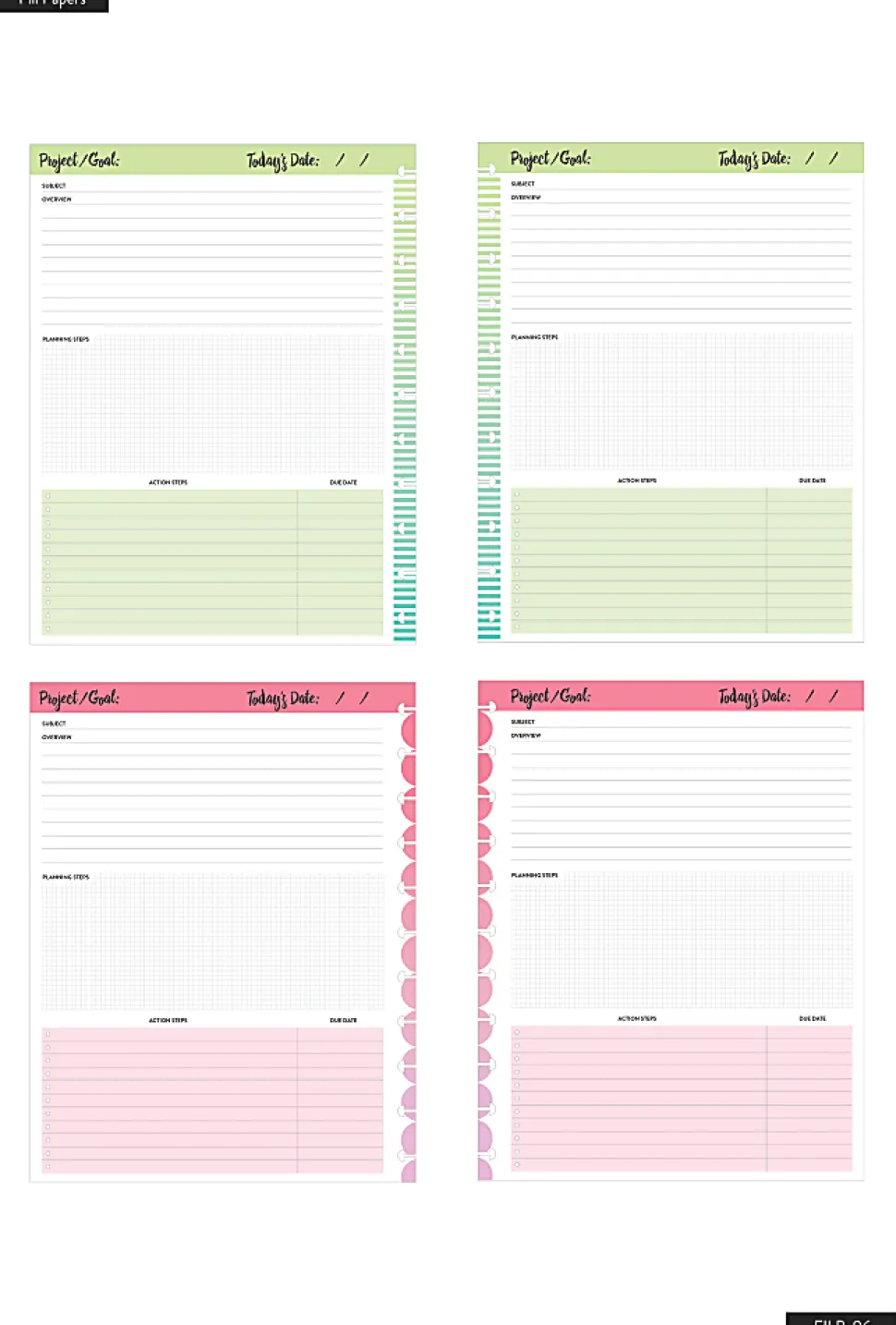 Happy Planner Big Filler Paper, 8-1/2" x 11", 40 Sheets, So Many Projects