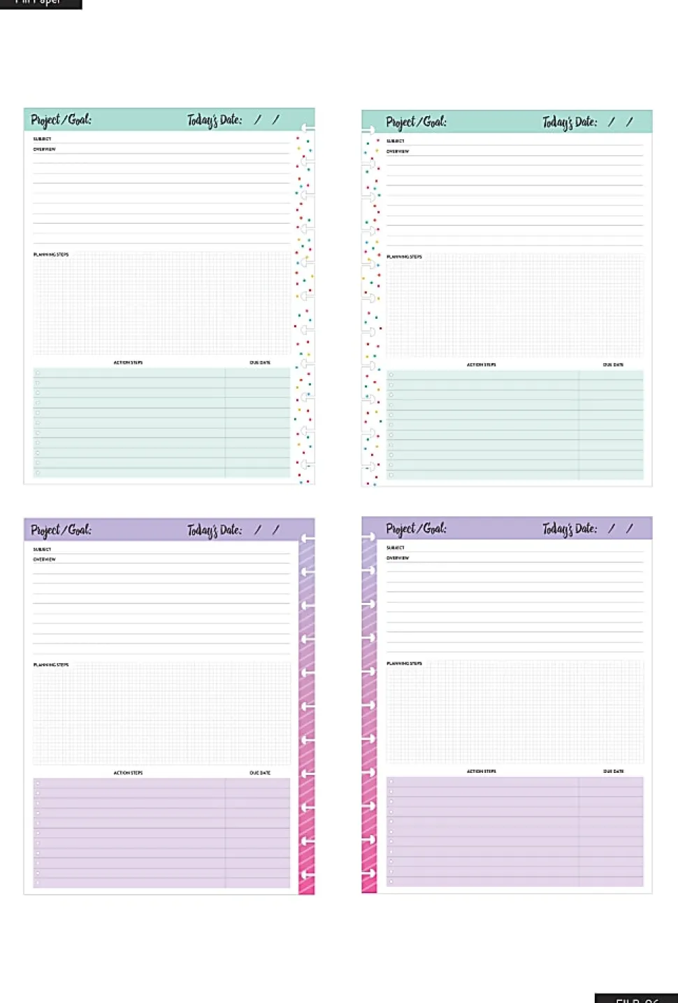 Happy Planner Big Filler Paper, 8-1/2" x 11", 40 Sheets, So Many Projects