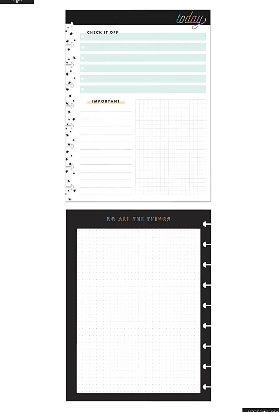 Happy Planner Classic Filler Paper, 40 Sheets, 7" x 9-1/4", Neutral Florals