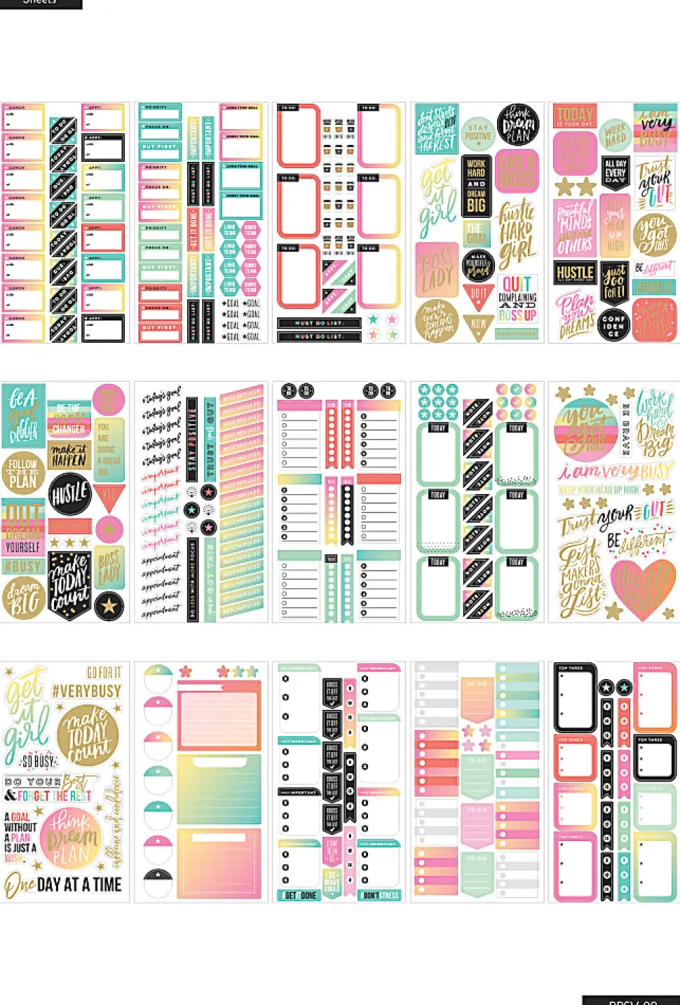 Happy Planner Classic Stickers, 9"H x 4-3/4"W x 1/4"D, Productivity, Value Pack Of 985 Stickers