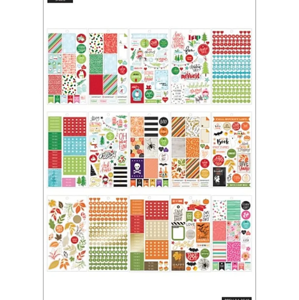 Happy Planner Classic Stickers, 9"H x 4-3/4"W x 1/4"D, Seasonal, Value Pack Of 1,557 Stickers