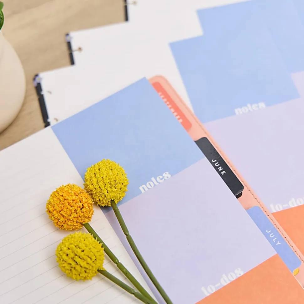 Happy Planner Dotted Lined Classic Filler Paper, Bright Energy, 7" x 9-1/4”, Total Qty 40 Sheets
