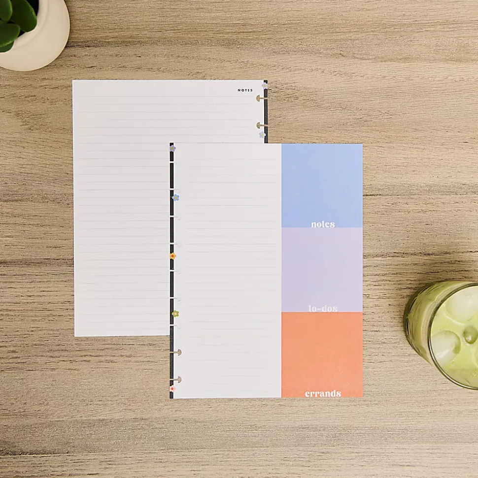 Happy Planner Dotted Lined Classic Filler Paper, Bright Energy, 7" x 9-1/4”, Total Qty 40 Sheets