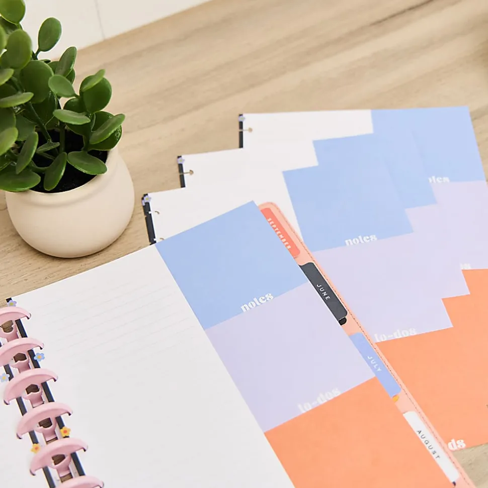Happy Planner Dotted Lined Classic Filler Paper, Bright Energy, 7" x 9-1/4”, Total Qty 40 Sheets