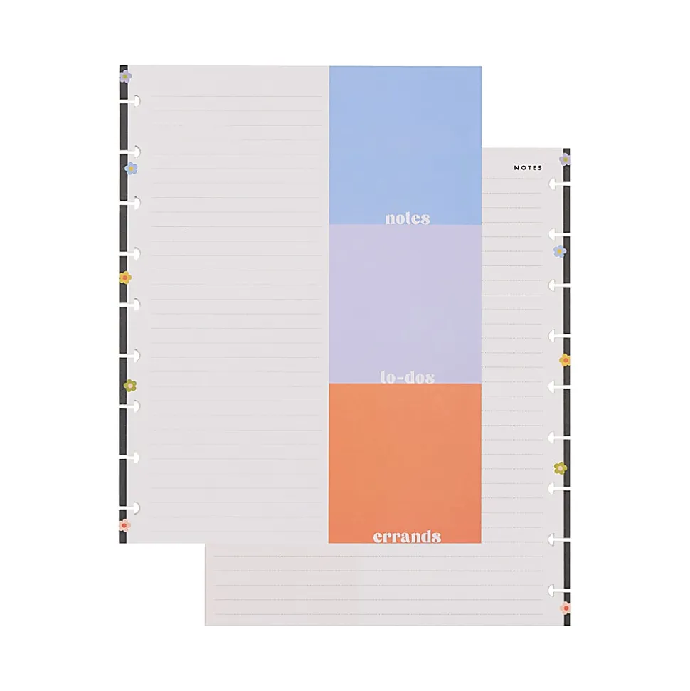Happy Planner Dotted Lined Classic Filler Paper, Bright Energy, 7" x 9-1/4”, Total Qty 40 Sheets