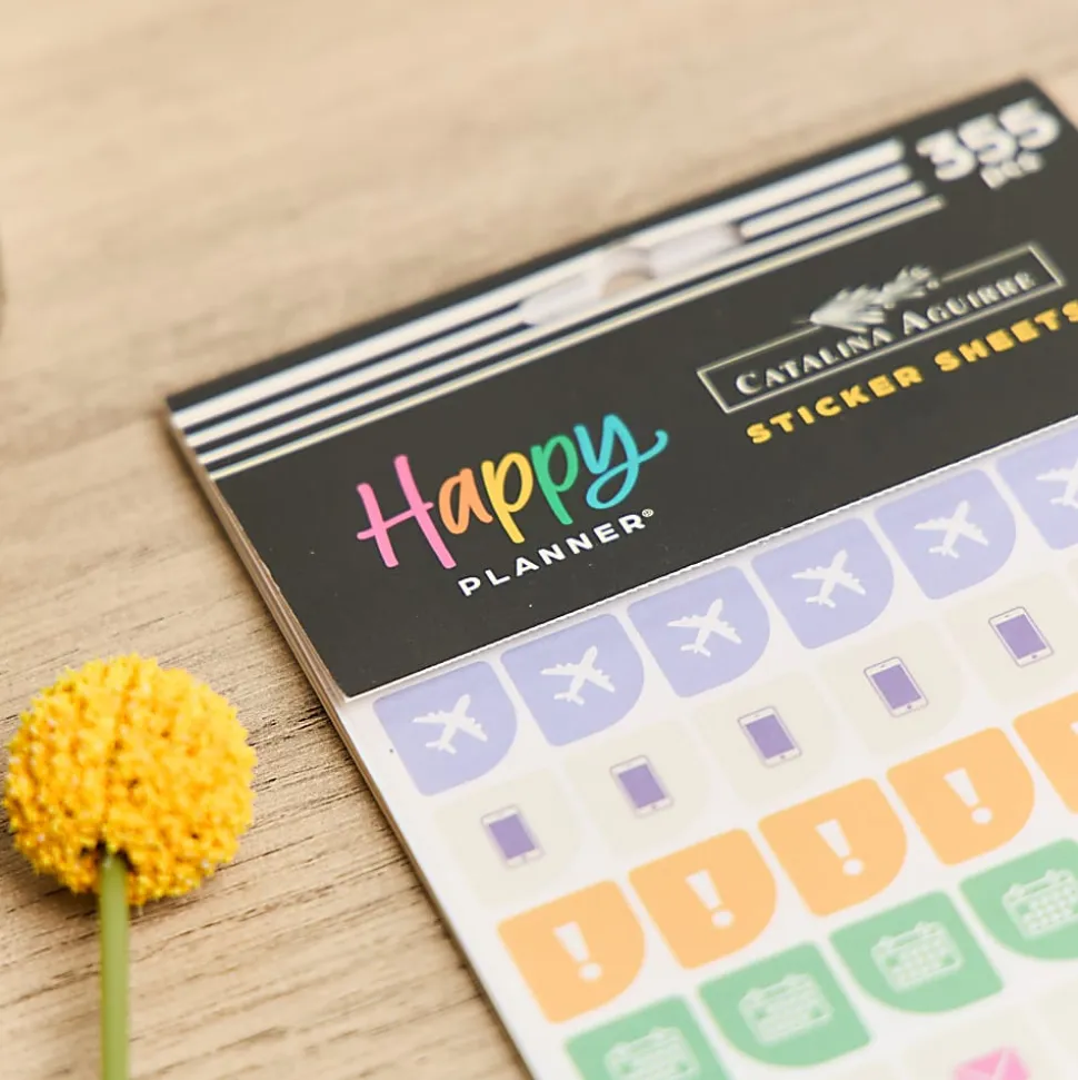 Happy Planner Flower Burst Stickers, Medium, 71 Stickers Per Sheet, Pack Of 5 Sheets