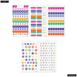 Happy Planner Flower Burst Stickers, Medium, 71 Stickers Per Sheet, Pack Of 5 Sheets