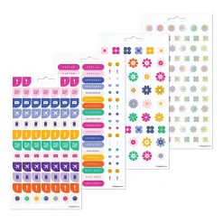 Happy Planner Flower Burst Stickers, Medium, 71 Stickers Per Sheet, Pack Of 5 Sheets