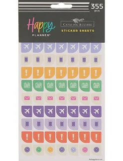Happy Planner Flower Burst Stickers, Medium, 71 Stickers Per Sheet, Pack Of 5 Sheets