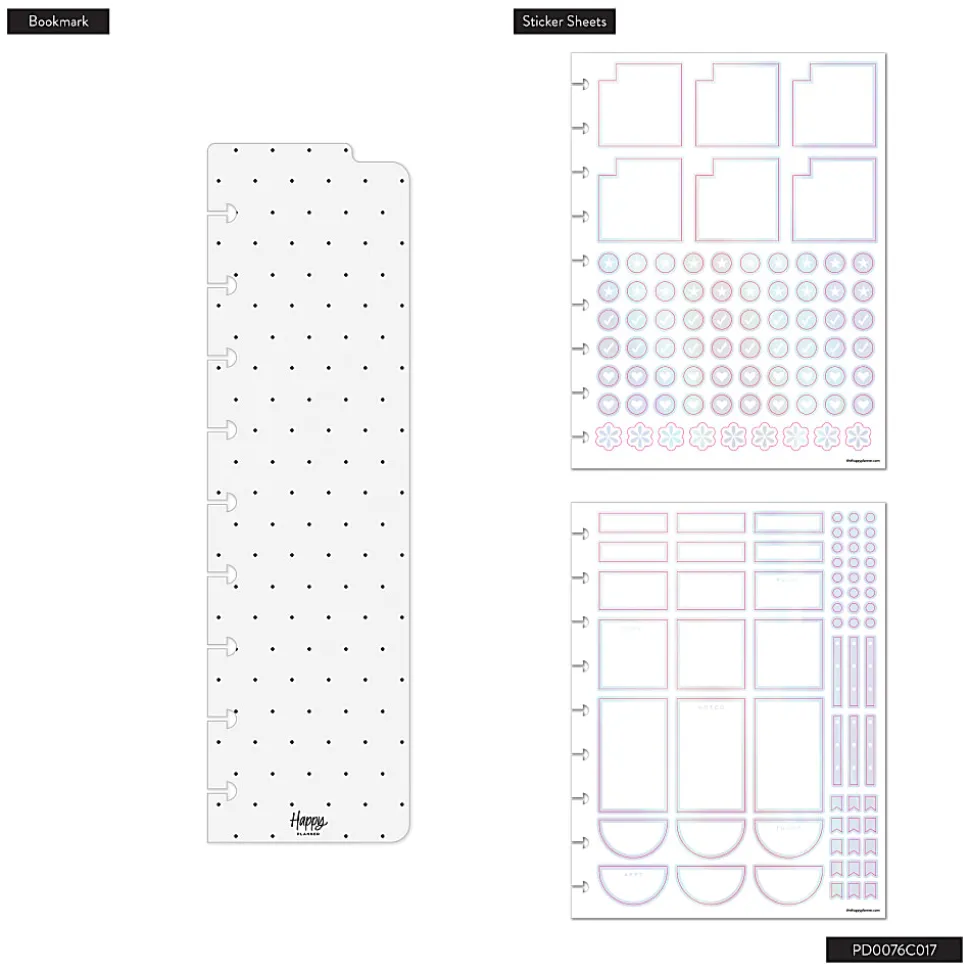2026 Happy Planner Monthly/Weekly Classic Disc Bound Planner, 7" x 9-1/4", Opal Aura, January To December, PD0076C014