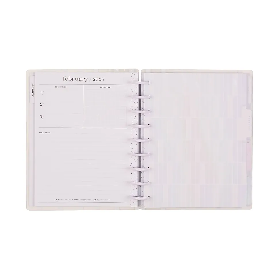 2026 Happy Planner Monthly/Weekly Classic Disc Bound Planner, 7" x 9-1/4", Opal Aura, January To December, PD0076C014