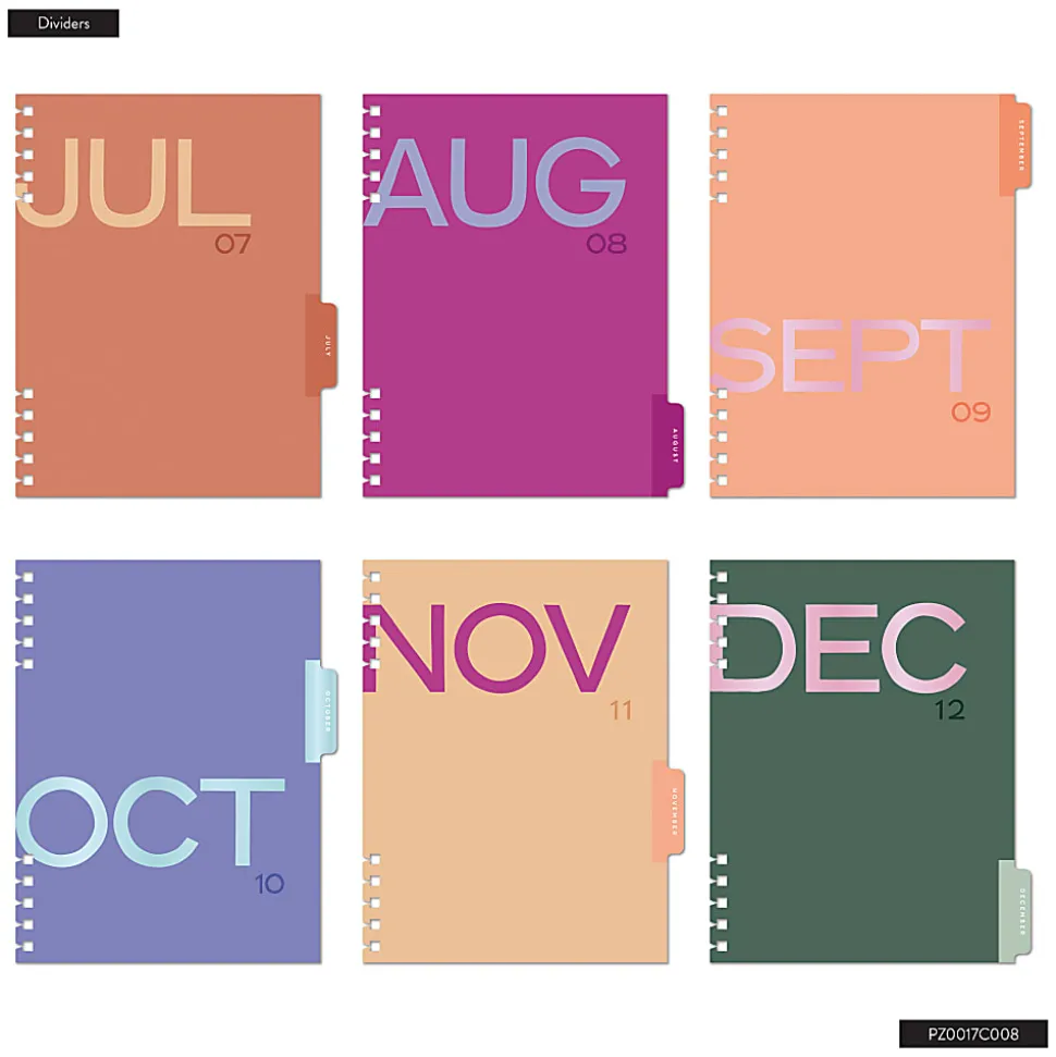 2026 Happy Planner Monthly/Weekly Classic Customizable Twin Loop Planner, 7" x 9-1/4", Minimal Months, January To December, PZ0017C008