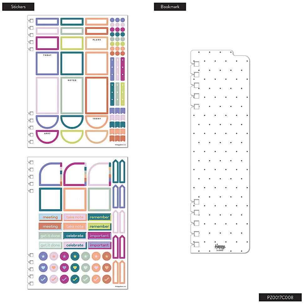 2026 Happy Planner Monthly/Weekly Classic Customizable Twin Loop Planner, 7" x 9-1/4", Minimal Months, January To December, PZ0017C008
